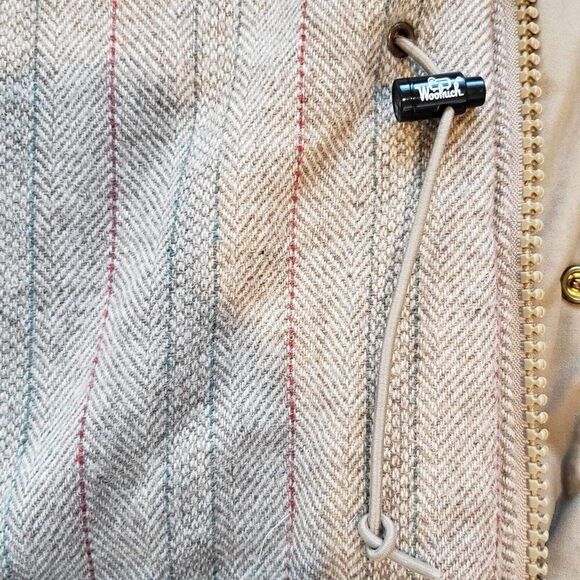 Woolrich Vintage Coat Trench Wool Lined Khaki Men’s Size Large L - Picture 8 of 11